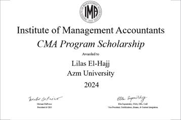 Five Business Administration Students Have Received The IMA Scholarship for CMA certification